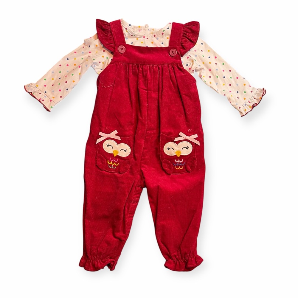 Good Lad Red Owl Embroidered Overalls